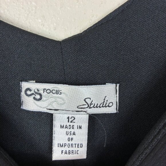 VTG CS Focus Studio Asymmetric Hem Chiffon Dress Witchy Sz12 - Picture 4 of 8